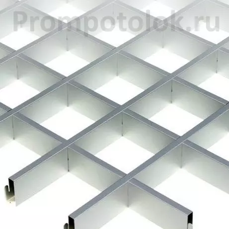 Потолок Грильято металлик матовый 60х60