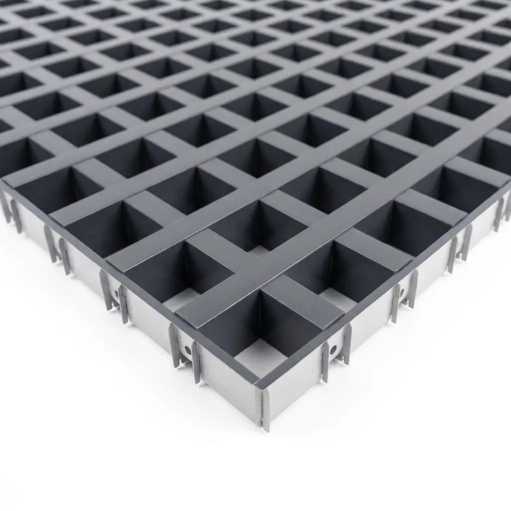 Потолок Грильято GL15 75×75 графит RAL 7024