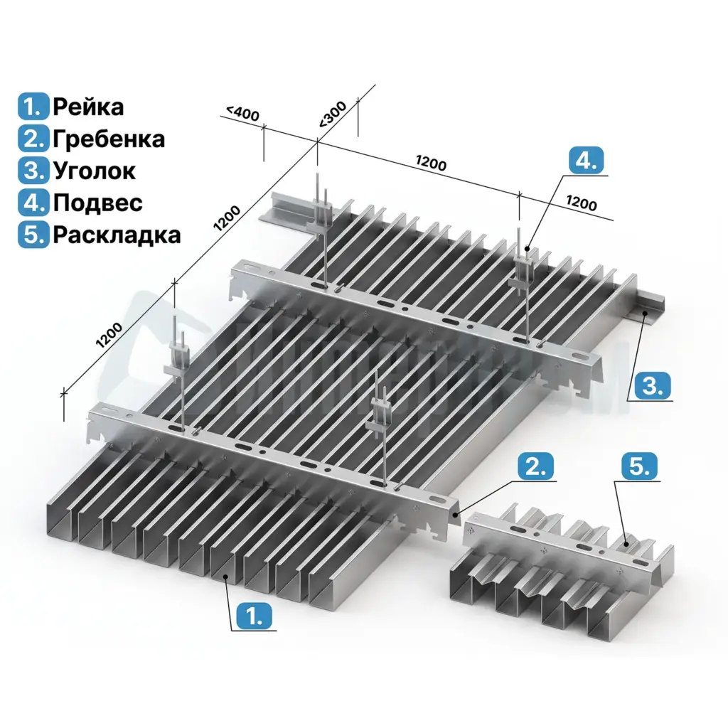 Элементы кубообразного потолка, макет от ИнтерПром